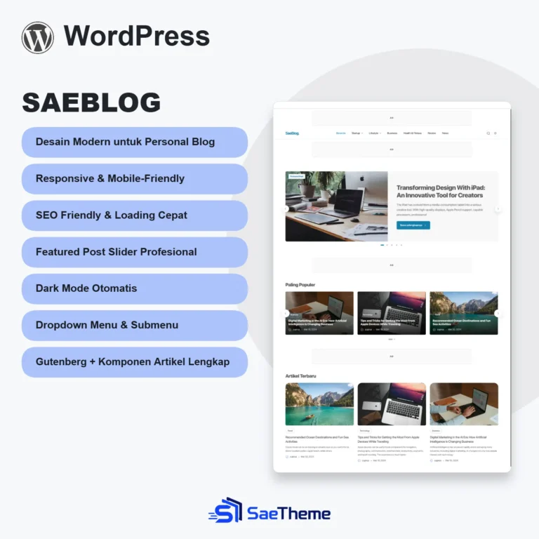 SaeBlog Theme WordPress Personal Blog