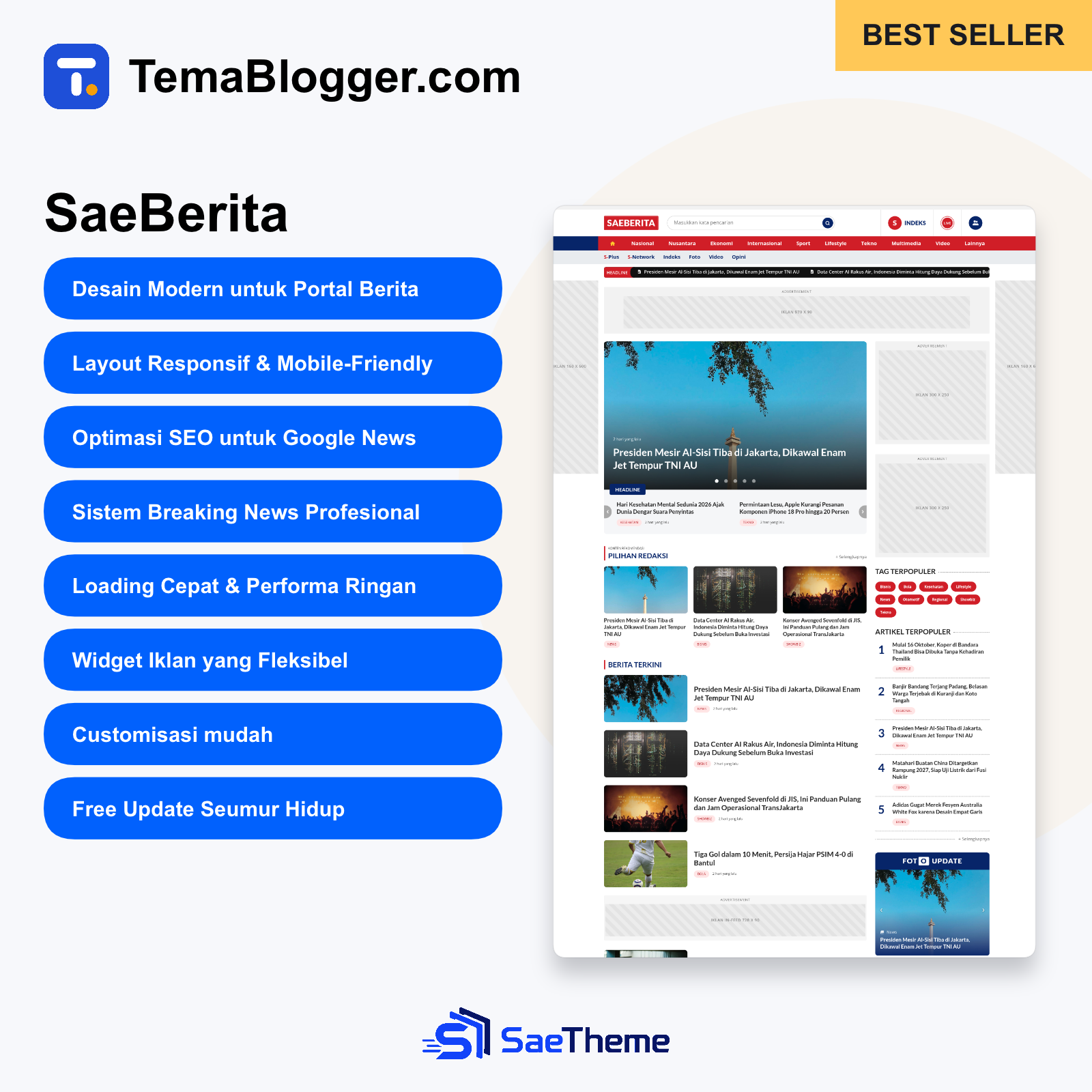 SaeNews – Template Blogger Portal News Mega Menu