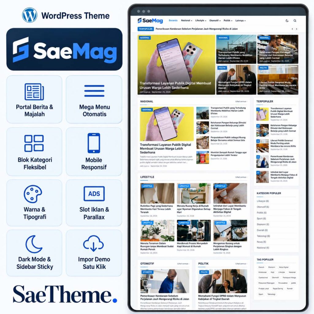 SaeMag — Theme WordPress Portal News & Magazine